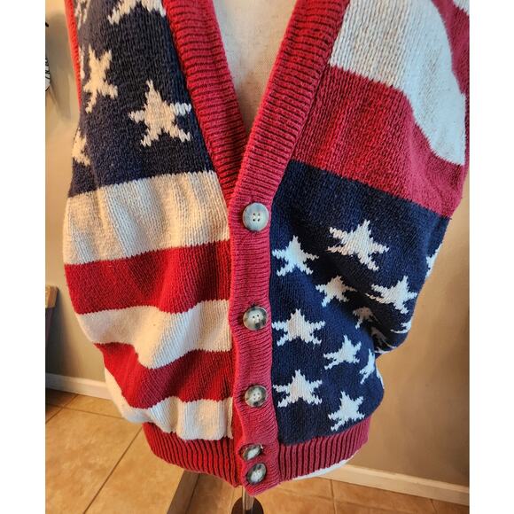 Structure American Flag Patriotic Sweater Vest SZ Medium Election - Picture 5 of 10